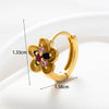 1 Piece French Style Rainbow Flower Spider Inlay Stainless Steel Copper Zircon Hoop Earrings