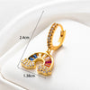 1 Piece French Style Rainbow Flower Spider Inlay Stainless Steel Copper Zircon Hoop Earrings