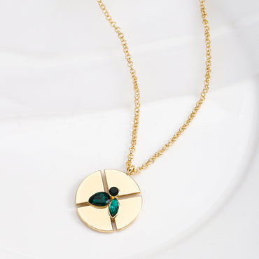 Simple Style Classic Style Solid Color Alloy Plating Inlay Rhinestones Women's Pendant Necklace