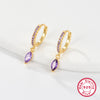 1 Pair Simple Style Roman Style Solid Color Plating Inlay Sterling Silver Zircon Gold Plated Earrings