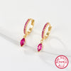 1 Pair Simple Style Roman Style Solid Color Plating Inlay Sterling Silver Zircon Gold Plated Earrings