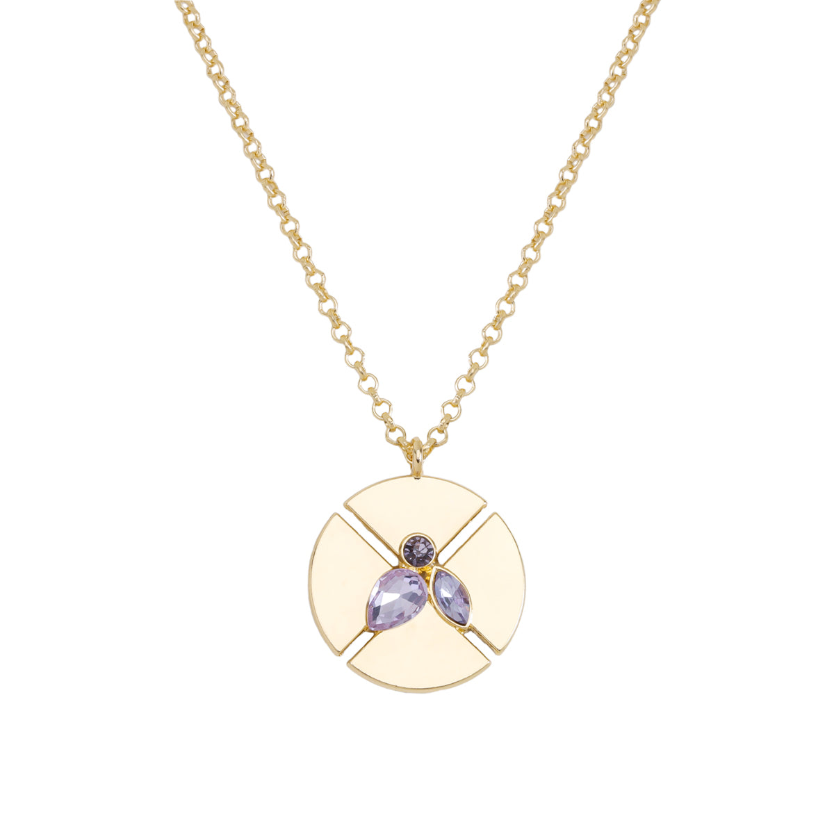 Simple Style Classic Style Solid Color Alloy Plating Inlay Rhinestones Women's Pendant Necklace