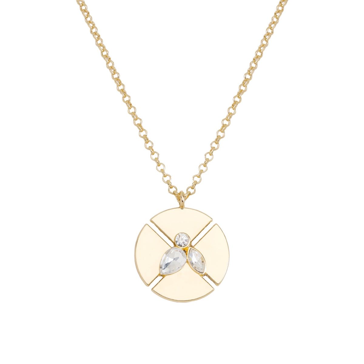 Simple Style Classic Style Solid Color Alloy Plating Inlay Rhinestones Women's Pendant Necklace