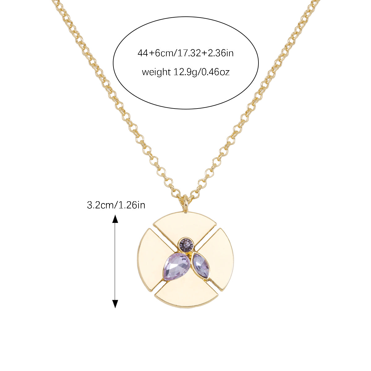 Simple Style Classic Style Solid Color Alloy Plating Inlay Rhinestones Women's Pendant Necklace