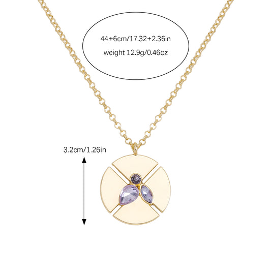 Simple Style Classic Style Solid Color Alloy Plating Inlay Rhinestones Women's Pendant Necklace