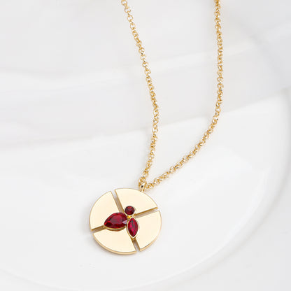 Simple Style Classic Style Solid Color Alloy Plating Inlay Rhinestones Women's Pendant Necklace