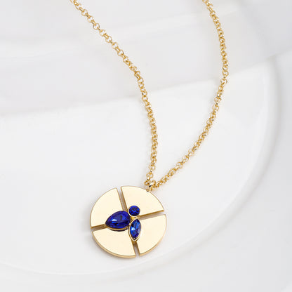 Simple Style Classic Style Solid Color Alloy Plating Inlay Rhinestones Women's Pendant Necklace