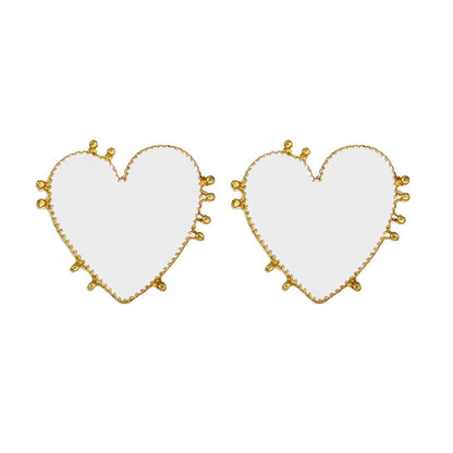 Vintage Alloy Drip Heart-shaped Stud Earrings Nhhn155534