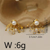 1 Pair Simple Style Classic Style Fireworks Plating Inlay Copper Pearl Zircon 18K Gold Plated Ear Studs