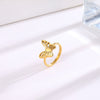 Titanium Steel 18K Gold Plated Elegant Butterfly Open Rings