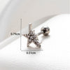 1 Piece Simple Style Star Heart Shape Flower Inlay Stainless Steel Copper Zircon Ear Studs