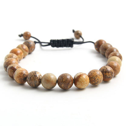 Retro Geometric Natural Stone Bracelets In Bulk