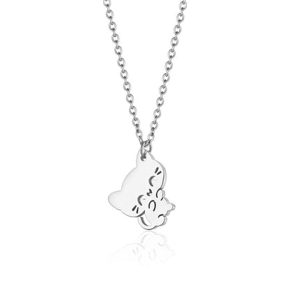 Stainless Steel 18K Gold Plated Simple Style Animal Letter Hollow Out Necklace