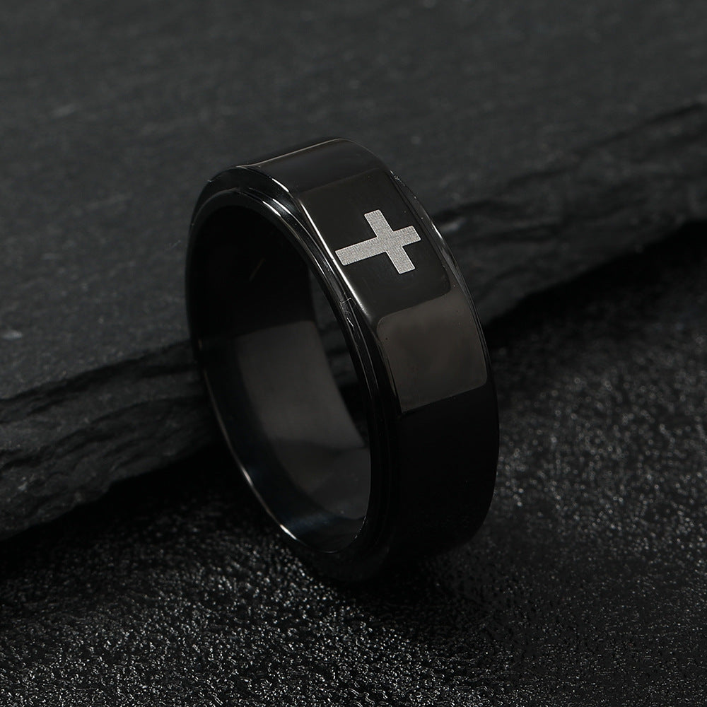 Stainless Steel Simple Style Cross Plating Rings