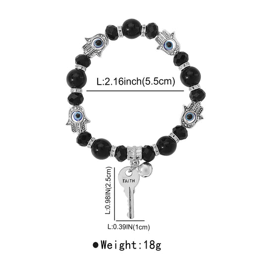 Ethnic Style Palm Key Artificial Crystal Alloy Beaded Artificial Crystal Women's Bracelets