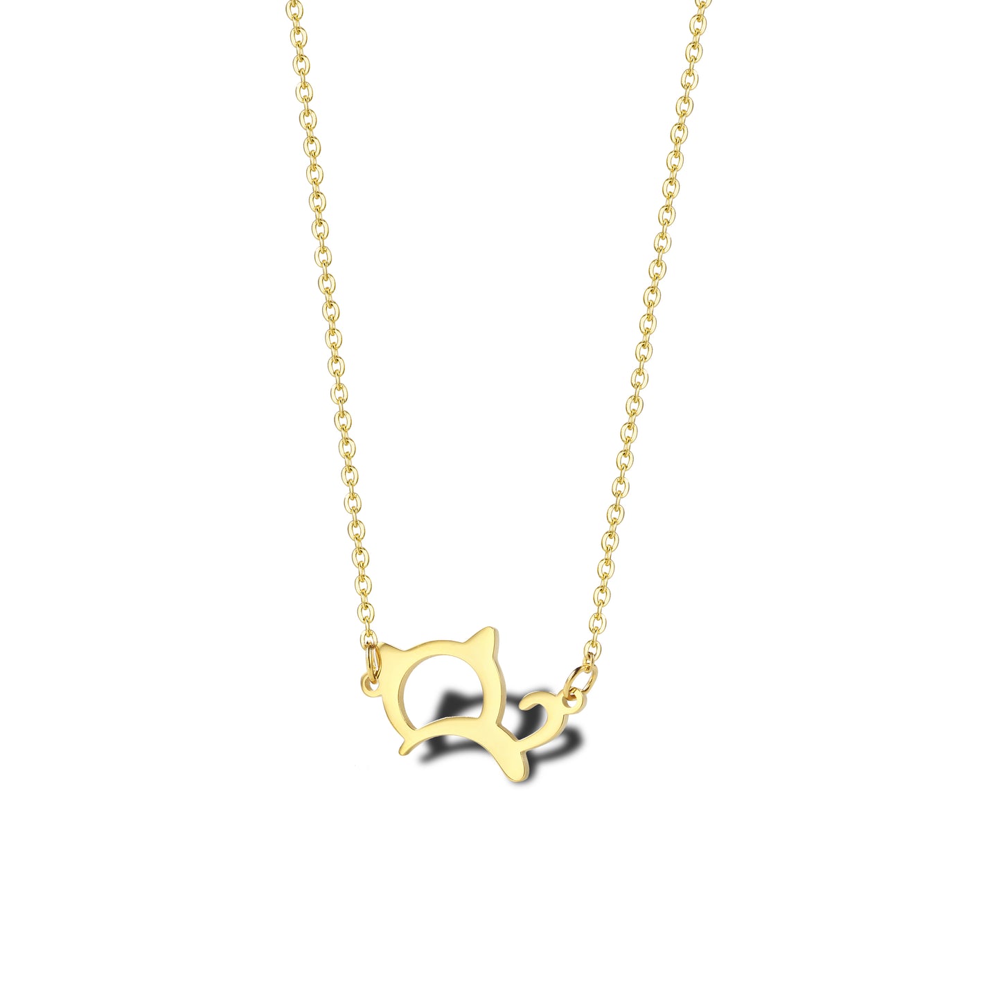 Stainless Steel 18K Gold Plated Simple Style Animal Letter Hollow Out Necklace