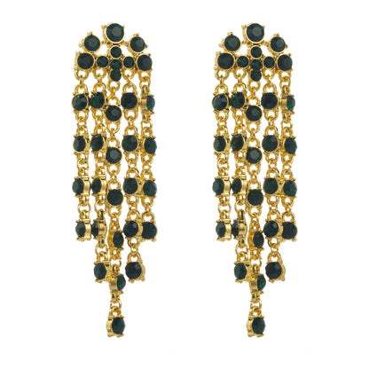 1 Pair Casual Elegant Tassel Inlay Zinc Alloy Artificial Diamond Gold Plated Drop Earrings