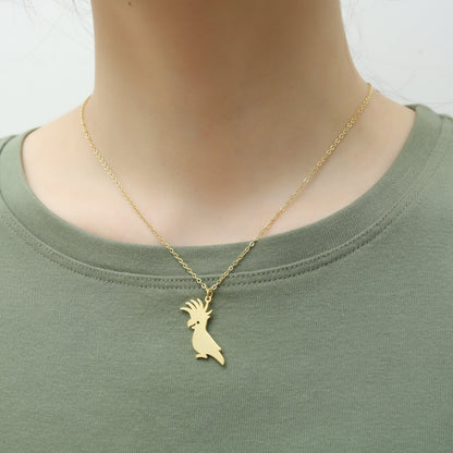 Stainless Steel 18K Gold Plated Simple Style Animal Letter Hollow Out Necklace