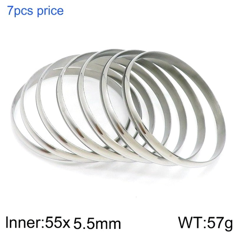 Simple Style Round Stainless Steel 18K Gold Plated Bangle In Bulk