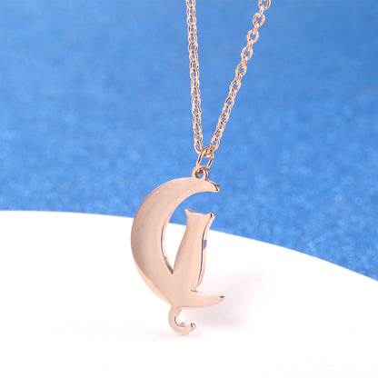 Stainless Steel 18K Gold Plated Simple Style Animal Letter Hollow Out Necklace