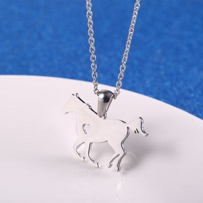 Stainless Steel 18K Gold Plated Simple Style Animal Letter Hollow Out Necklace