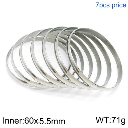 Simple Style Round Stainless Steel 18K Gold Plated Bangle In Bulk