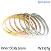 Simple Style Round Stainless Steel 18K Gold Plated Bangle In Bulk