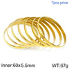 Simple Style Round Stainless Steel 18K Gold Plated Bangle In Bulk