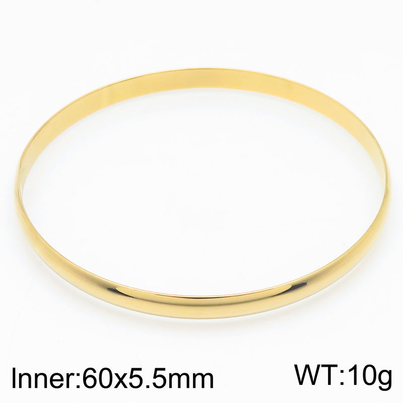 Simple Style Round Stainless Steel 18K Gold Plated Bangle In Bulk