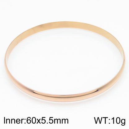 Simple Style Round Stainless Steel 18K Gold Plated Bangle In Bulk