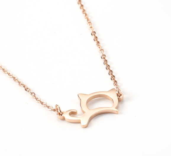 Stainless Steel 18K Gold Plated Simple Style Animal Letter Hollow Out Necklace