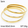 Simple Style Round Stainless Steel 18K Gold Plated Bangle In Bulk