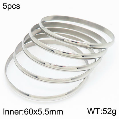 Simple Style Round Stainless Steel 18K Gold Plated Bangle In Bulk