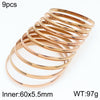 Simple Style Round Stainless Steel 18K Gold Plated Bangle In Bulk