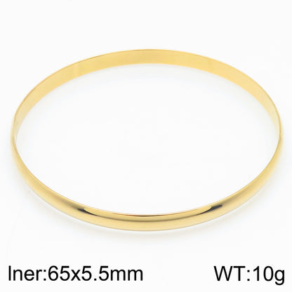 Simple Style Round Stainless Steel 18K Gold Plated Bangle In Bulk