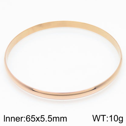 Simple Style Round Stainless Steel 18K Gold Plated Bangle In Bulk