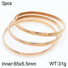 Simple Style Round Stainless Steel 18K Gold Plated Bangle In Bulk