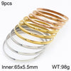 Simple Style Round Stainless Steel 18K Gold Plated Bangle In Bulk