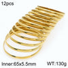 Simple Style Round Stainless Steel 18K Gold Plated Bangle In Bulk