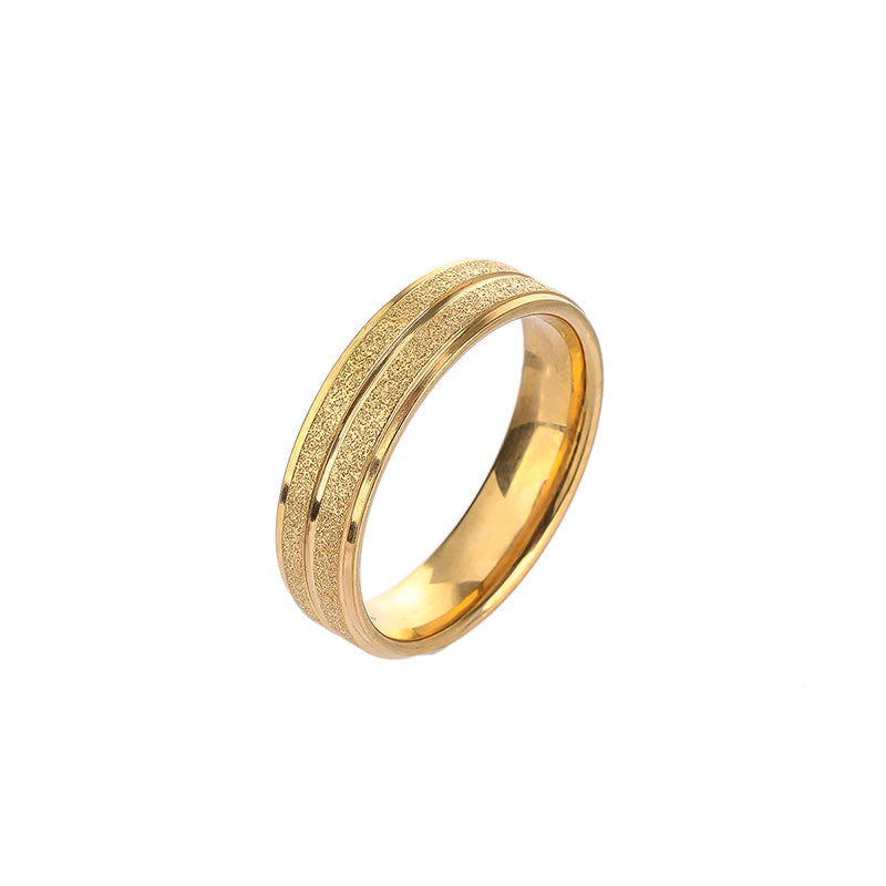 Stainless Steel 14K Gold Plated Vintage Style Simple Style Lines Rings