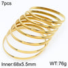 Simple Style Round Stainless Steel 18K Gold Plated Bangle In Bulk