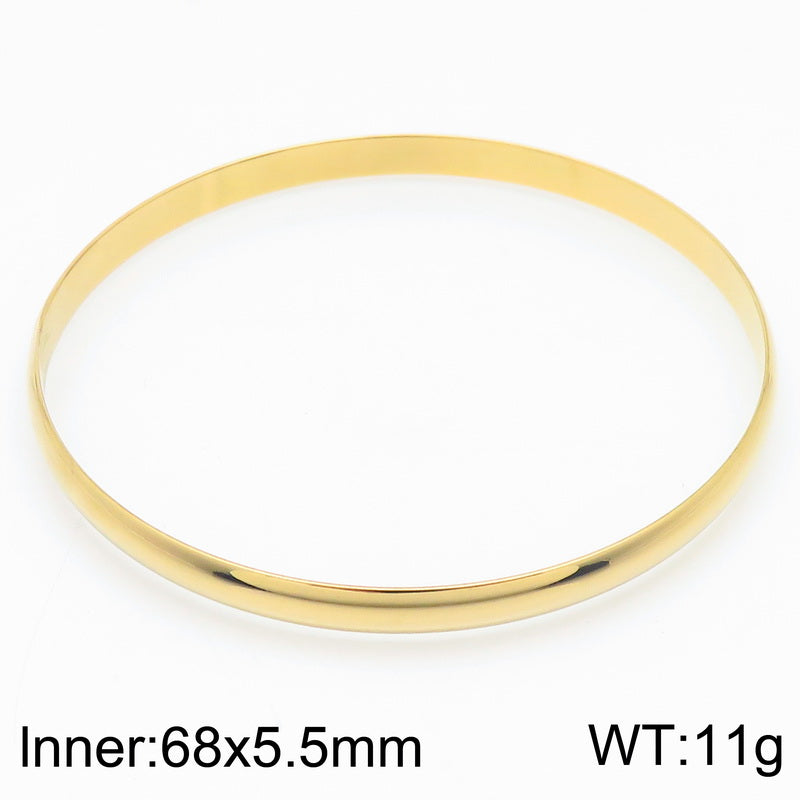 Simple Style Round Stainless Steel 18K Gold Plated Bangle In Bulk