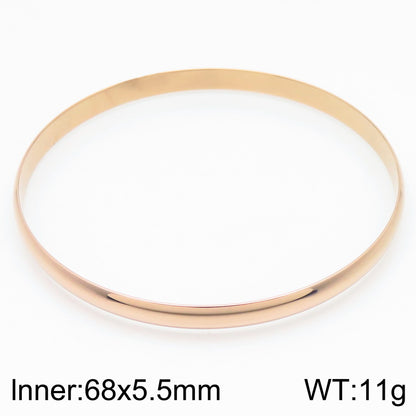 Simple Style Round Stainless Steel 18K Gold Plated Bangle In Bulk