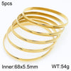 Simple Style Round Stainless Steel 18K Gold Plated Bangle In Bulk