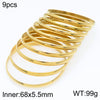 Simple Style Round Stainless Steel 18K Gold Plated Bangle In Bulk