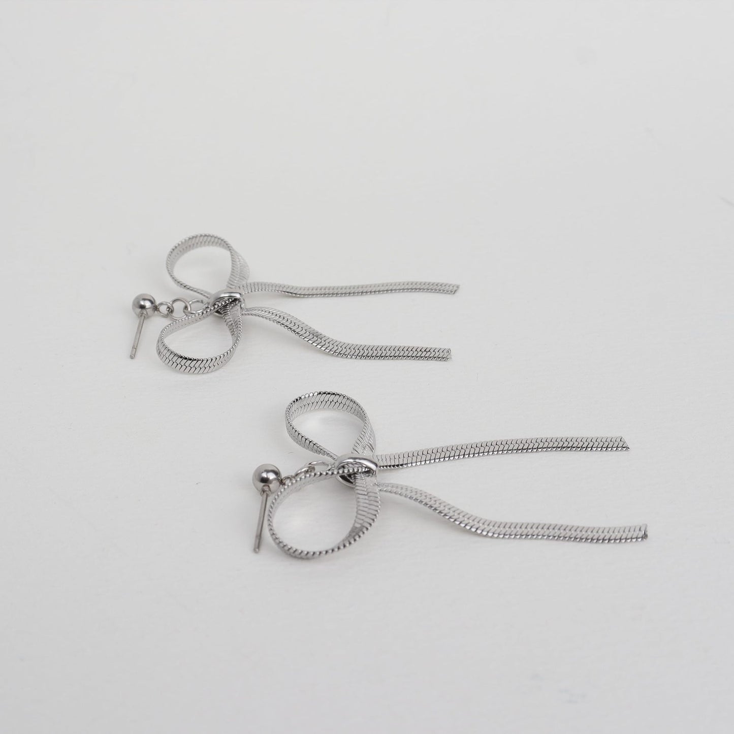 1 Pair Casual Sweet Bow Knot Titanium Steel Gold Plated Silver Plated Drop Earrings