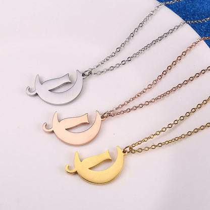 Stainless Steel 18K Gold Plated Simple Style Animal Letter Hollow Out Necklace