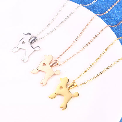 Stainless Steel 18K Gold Plated Simple Style Animal Letter Hollow Out Necklace