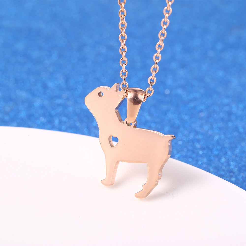 Stainless Steel 18K Gold Plated Simple Style Animal Letter Hollow Out Necklace