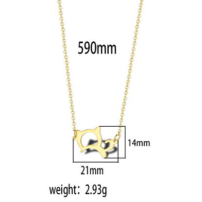 Stainless Steel 18K Gold Plated Simple Style Animal Letter Hollow Out Necklace